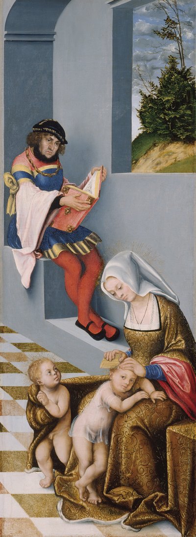 A Szent rokonság (ún. Torgau-oltárkép) jobb oldali panel alkotó: Lucas the Elder Cranach