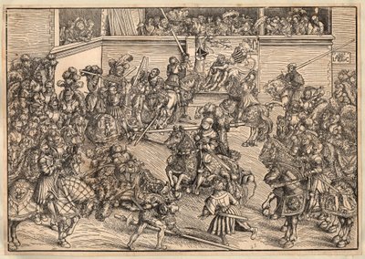 Tournoi - Verseny - Cranach, Lucas, az idősebb (1472-1553) - 1509 - Fametszet - 29,8x42,7 - Magángyűjtemény alkotó: Lucas the Elder Cranach