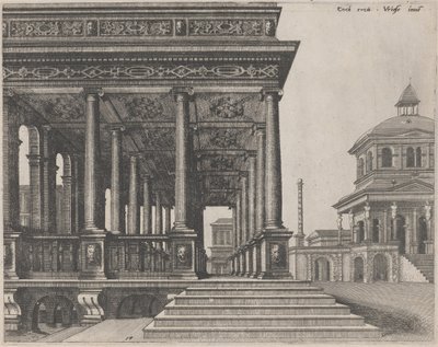 Egy terem ionoszlopokkal alkotó: Lucas van Doetechum and Johannes
