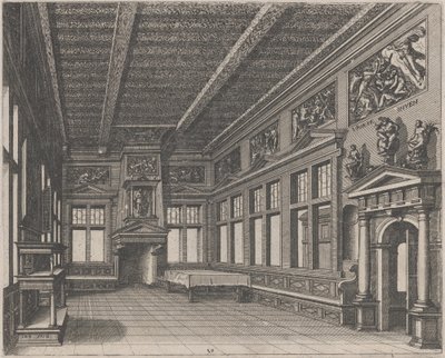 Belső büfé, kémény és vallási festmények alkotó: Lucas van Doetechum and Johannes