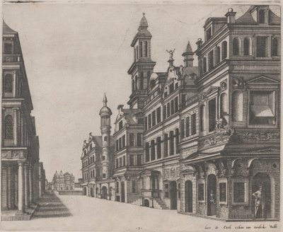 Egy utca perspektivikus képe alkotó: Lucas van Doetechum and Johannes