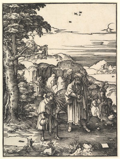 Ábrahám feláldozza Izsákot, 1517-19. alkotó: Lucas van Leyden