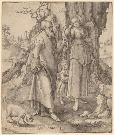 Ábrahám megtagadja Hágart alkotó: Lucas van Leyden
