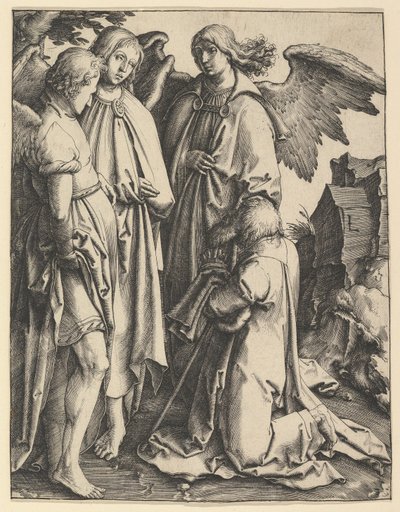 Ábrahám és három angyal, kb. 1513. alkotó: Lucas van Leyden