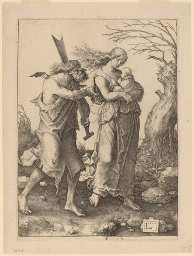 Ádám és Éva a paradicsomból való kiűzetésük után alkotó: Lucas van Leyden