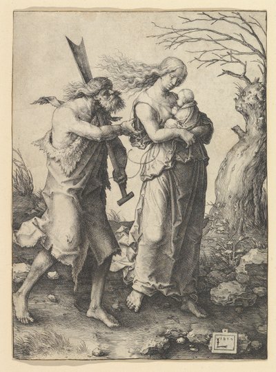 Ádám és Éva a kiűzetés után, 1510. alkotó: Lucas van Leyden