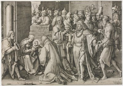 A mágusok imádása alkotó: Lucas van Leyden