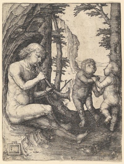 Fiú trombitával, kb. 1507. alkotó: Lucas van Leyden