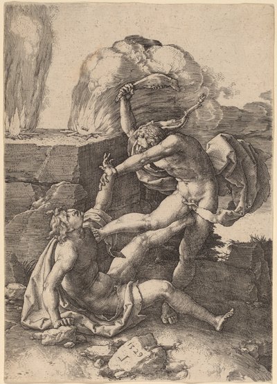 Káin megöli Ábelt alkotó: Lucas van Leyden