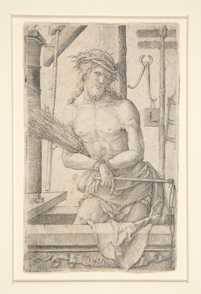 Krisztus, mint a fájdalmak embere a szenvedés eszközeivel alkotó: Lucas van Leyden