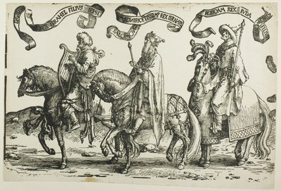 Dávid, Salamon, Roboám, első tábla, Izrael tizenkét királyából alkotó: Lucas van Leyden