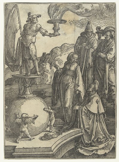 Salamon bálványimádása Kis sorozatú női listák (sorozat címe) alkotó: Lucas van Leyden