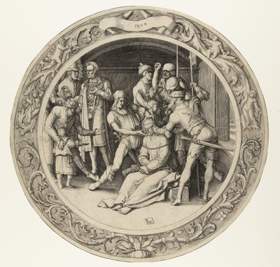 Krisztus kigúnyolása The Round Passion (sorozat címe) alkotó: Lucas van Leyden