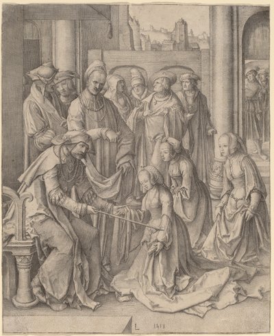Eszter Ahasvérus előtt alkotó: Lucas van Leyden