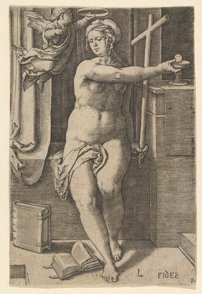 Faith Fides, A hét erény sorozatból, 1530. alkotó: Lucas van Leyden