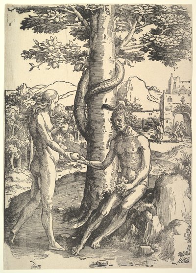 Az ember bukása, Ádám és Éva, kb. 1514. alkotó: Lucas van Leyden