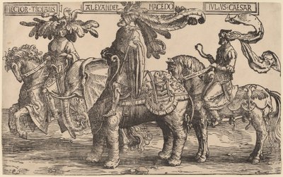 Trójai Hector, Macedón Sándor, Julius Caesar alkotó: Lucas van Leyden