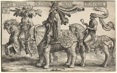 Trójai Hector, Macedón Sándor, Julius Caesar a Kilenc hősből alkotó: Lucas van Leyden