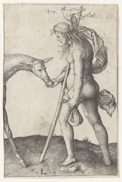 Fiatal nő őzike alkotó: Lucas van Leyden