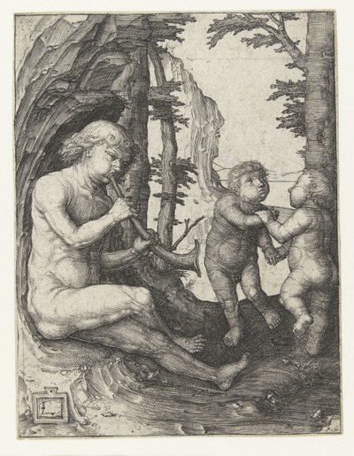 Fiú fúvós hangszerrel alkotó: Lucas van Leyden