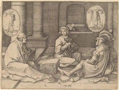 József értelmezi az álmokat a börtönben alkotó: Lucas van Leyden