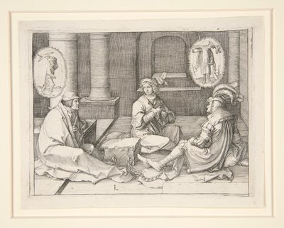 József megmagyarázza az álmokat a börtönben (1Móz 40:5-19) alkotó: Lucas van Leyden