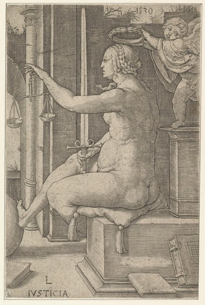 Igazságszolgáltatás, Az erények című sorozatból, 1530. alkotó: Lucas van Leyden