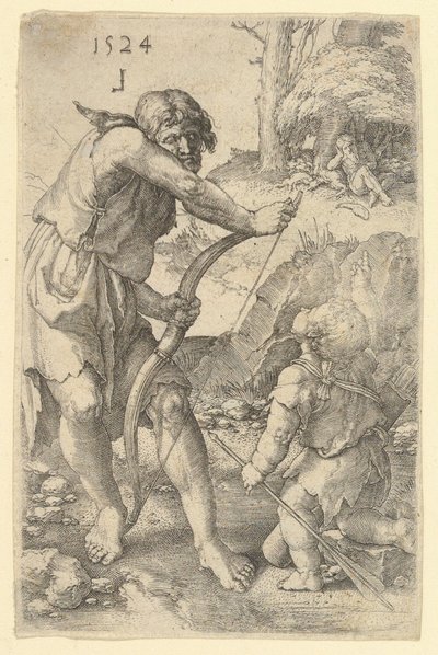 Lámek és Káin, 1524. alkotó: Lucas van Leyden