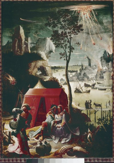 Lót és lányai (olaj, tábla, 1517 körül) alkotó: Lucas van Leyden