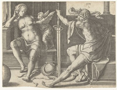 Mars, Vénusz Ámorban alkotó: Lucas van Leyden