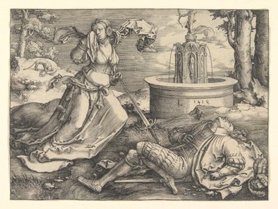 Pyramus és Thisbe, 1514. alkotó: Lucas van Leyden
