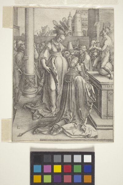 Salamon bálványimádása (metszet) alkotó: Lucas van Leyden