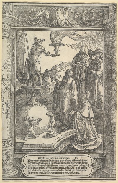 Salamon bálványimádása [I. Királyok, 11:1-8], kb. 1517. alkotó: Lucas van Leyden