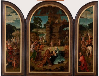 A Mágusok imádása Triptichon, 1510 körül alkotó: Lucas van Leyden