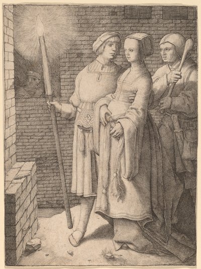 A fáklyás férfi és egy nő, akit egy bolond követ alkotó: Lucas van Leyden