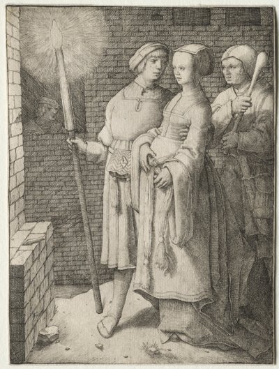 A fáklyás férfi és egy nő, akit egy bolond követ alkotó: Lucas van Leyden