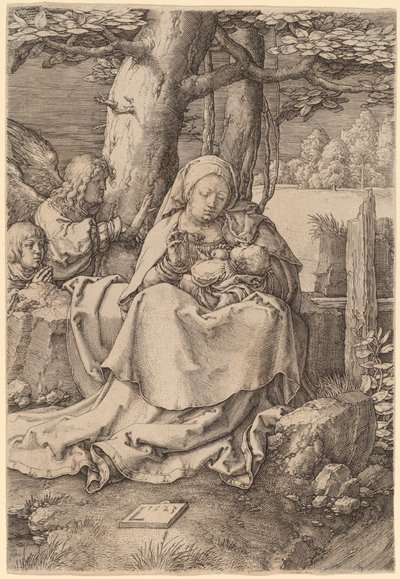 A Szűz és a Gyermek két angyallal alkotó: Lucas van Leyden