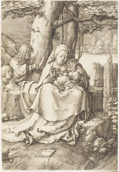 A Szűz és a Gyermek két angyallal alkotó: Lucas van Leyden