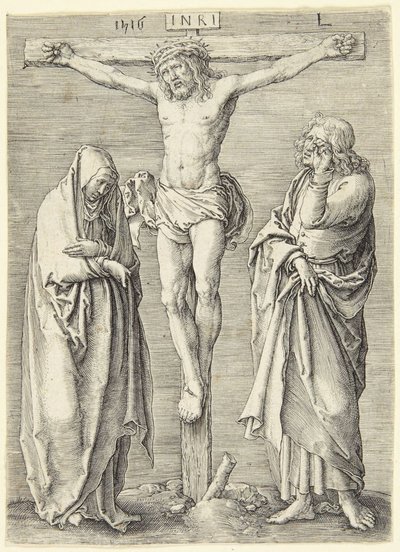 Szűz Mária és Szent János a kereszt lábánál alkotó: Lucas van Leyden