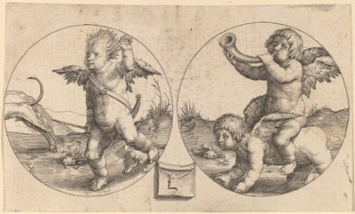 Két Cupido két körben alkotó: Lucas van Leyden