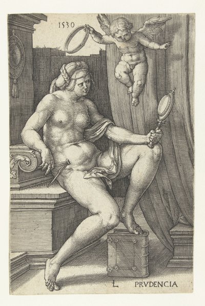 Vigyázat Prudencia (cím az objektumon) Hét erény (sorozat címe) alkotó: Lucas van Leyden