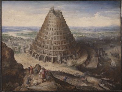 Bábel tornya (olaj, tábla) alkotó: Lucas van Valckenborch
