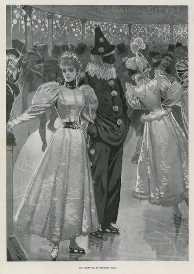 Jégkarnevál a Niagara Hallban, Westminster London (litho) alkotó: Lucien Davis
