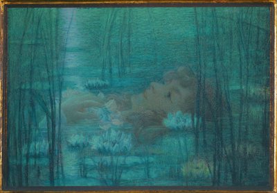 Ophelia - Suzanne Reichenberg színésznő Alexandre Dumas Hamletjében alkotó: Lucien Levy-Dhurmer