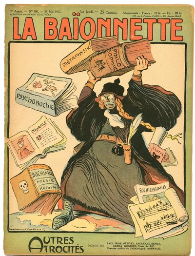 A "La Baionnette" borítója, színes szatirikus alkotó: Lucien Metivet