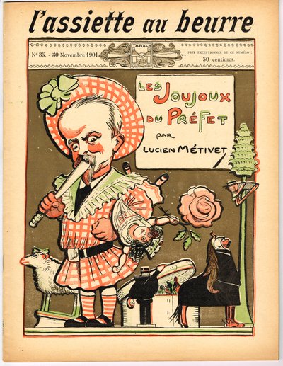 Színes szatirikus "The Butter Plate" borítója alkotó: Lucien Metivet