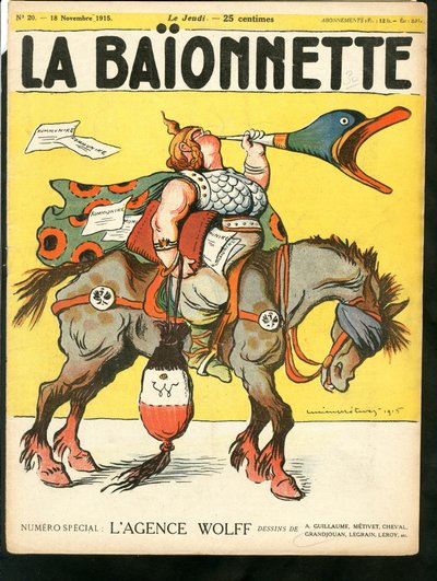 A "La Baionnette" borítója, színes szatirikus alkotó: Lucien Metivet
