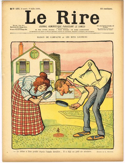 A "Le Rire" borítója, színekben szatirikus alkotó: Lucien Metivet
