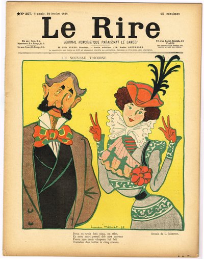 A "Le Rire" borítója, színekben szatirikus alkotó: Lucien Metivet