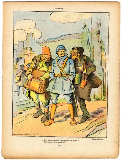 A bajonett, szatirikus színben alkotó: Lucien Metivet